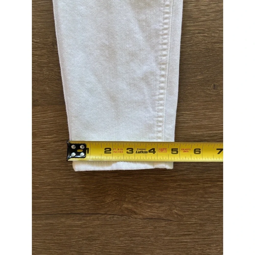 7‎ For All Mankind Women Jeans 28 White High Rise Crop Skinny Stretch Button fly